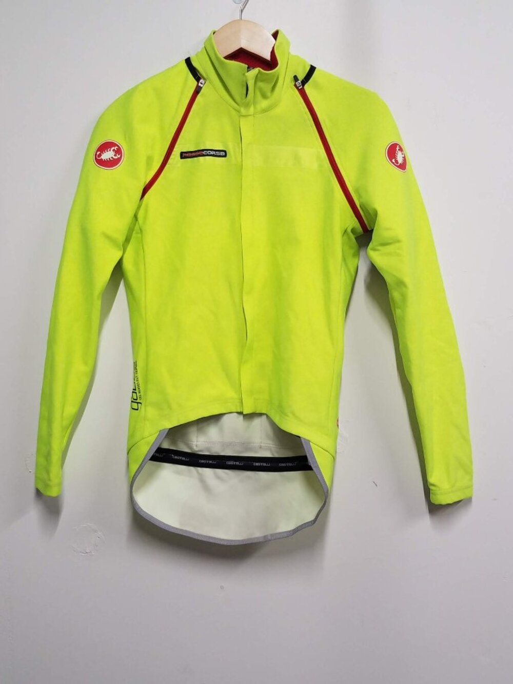 Castelli Gabba 2 Convertible Jacket Fluorescent Yellow Size Small S Preowned